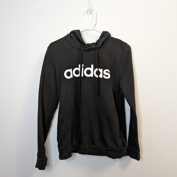 ADIDAS Women Medium Essentials Linear Pullover Hoodie in Black - Picture 1 of 4